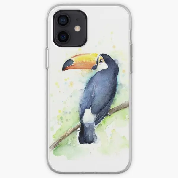 Жесткий чехол Toucan акварельный для Iphone телефона настраиваемый iPhone X XS XR Max 11 12 13 14 Pro