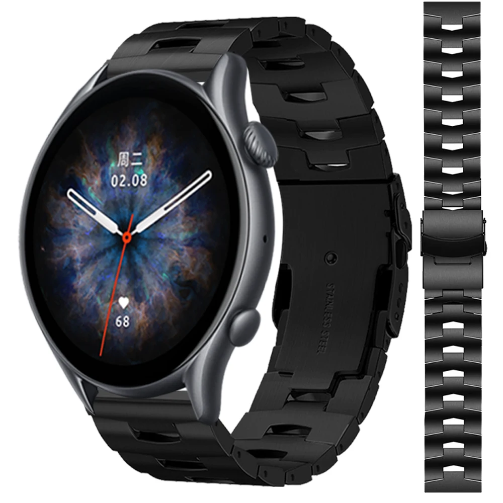 

22mm Titanium Metal Band For Huami Amazfit GTR 3 Pro 2 2e 47mm Strap Stratos 3 2 2S Bracelet Wristbands Accessories Smartwatch
