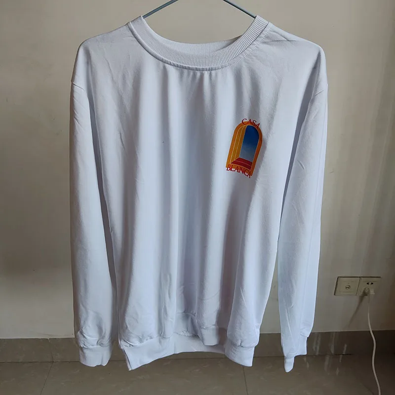 

High Quality Casablanca T Shirt for Men Door Printed T-shirt High Street Y2k T Shirts Real Picture Men Clothing O Neck Tees