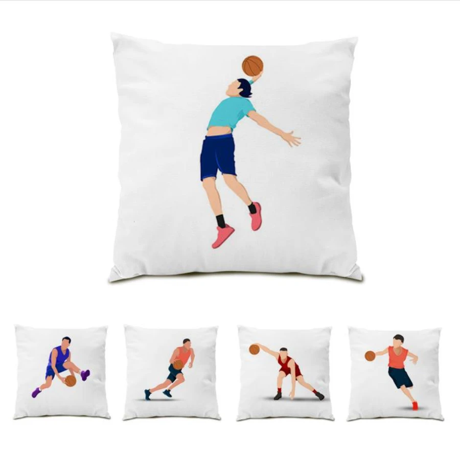 

Cartoon Decorative Pillows for Sofa Polyester and Linen Material Home Decor Cushion Cover Luxury Animation Illustration E0012