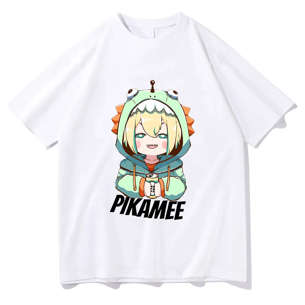 

VOMS Project Amano Pikamee T-shirts WOMEN Smile Drink Tshirts 100% Cotton High Quality T Shirts Kawaii/Cute Anime Graphic Summer