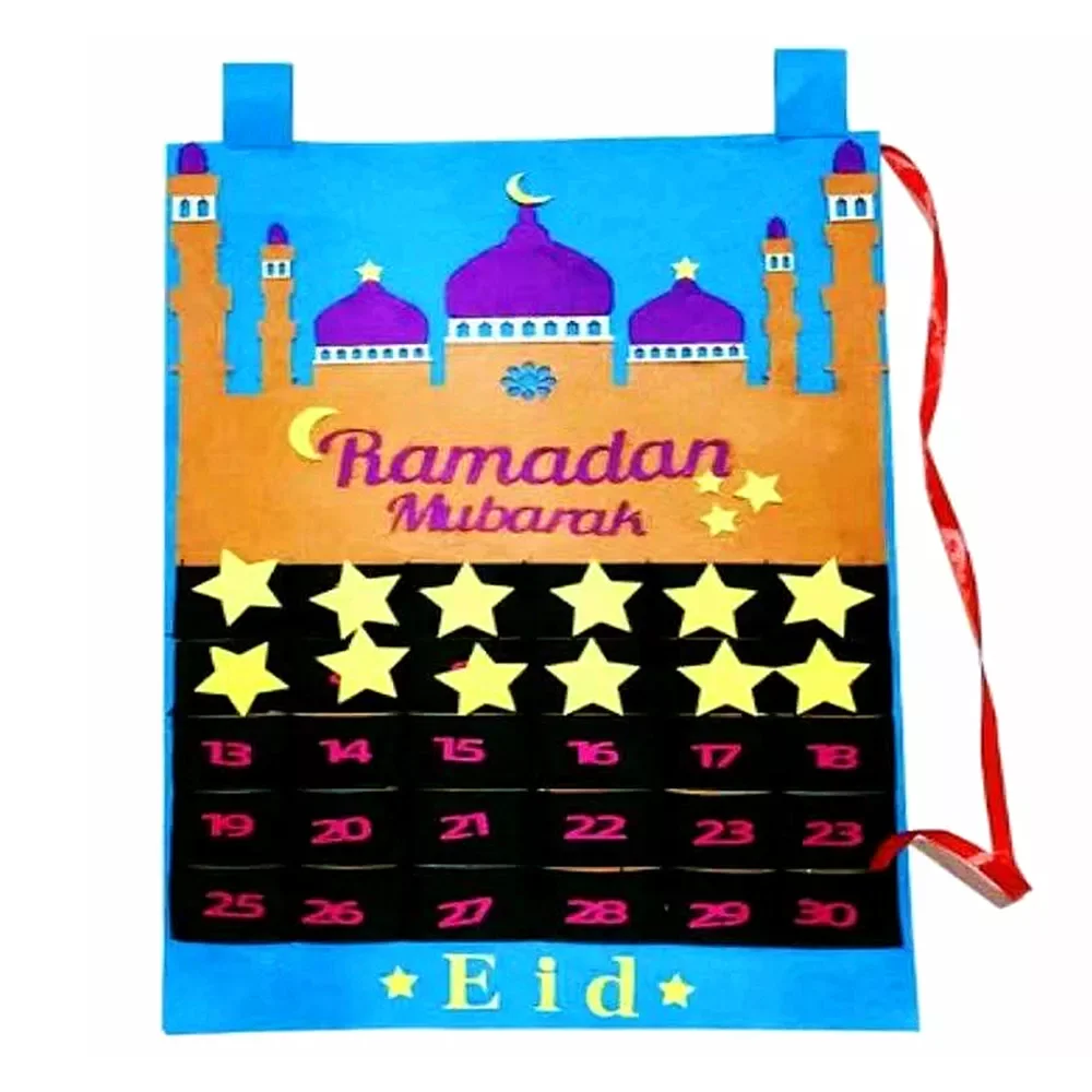 

Mubarak Decor For Home Kids Gifts Advent Calendar 30days Hanging Felt Countdown Ramadan Decoration Al Adha EID Muslim Decor