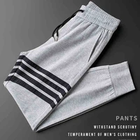 jane european light luxury spring and summer cotton elastic gray mens knitted leggings slim fit trend casual sports pants men
