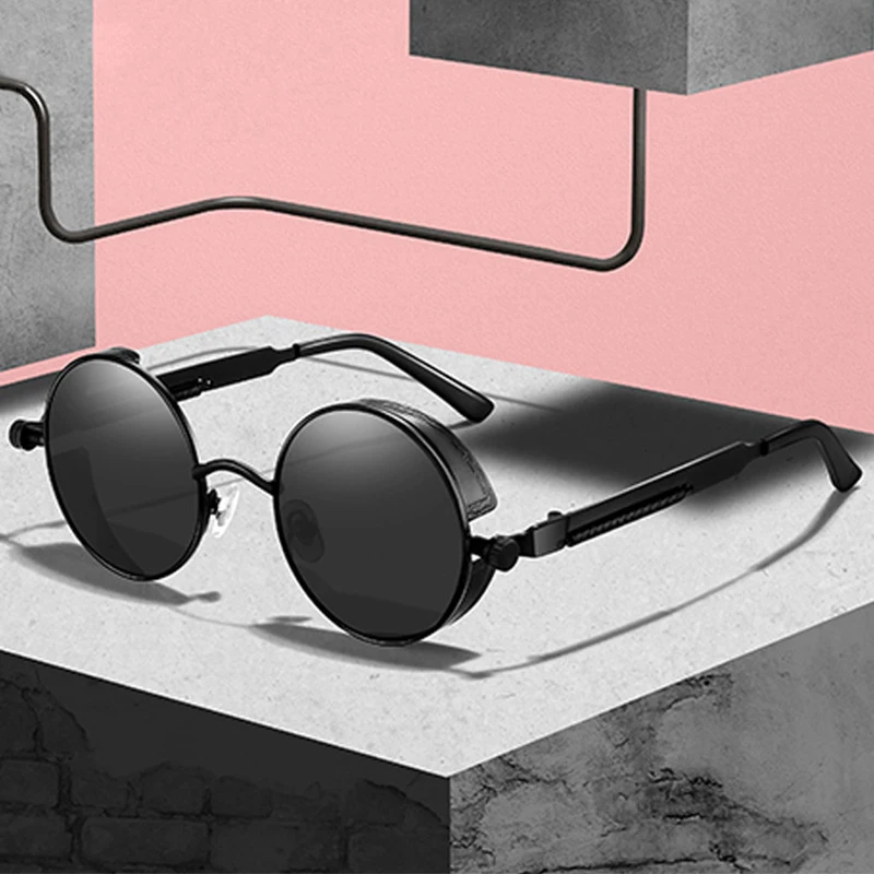 

Fashion Round Metal Steam Punk Style Y2K Sunglasses Women 2023 Fashion Steampunk Men Retro Vintage Sun Glasses UV400
