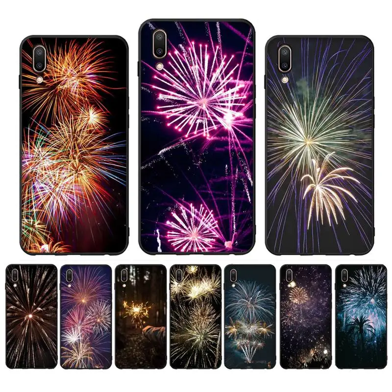 

Fireworks Phone Case for Vivo Y91C Y11 17 19 17 67 81 Oppo A9 2020 Realme c3