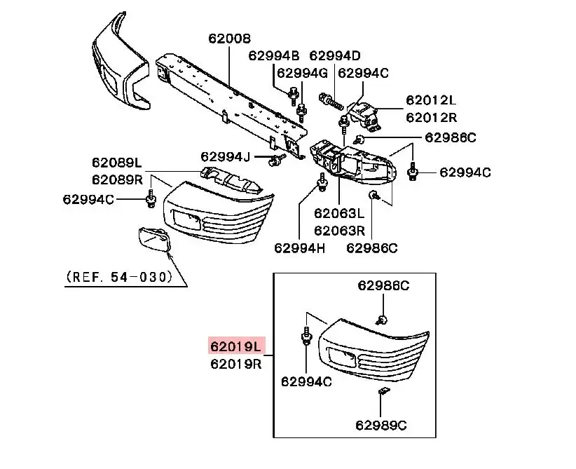 1 шт. широкий и узкий корпус подходит для передней лампы Pajero For Montero MK2 1990-2000 с