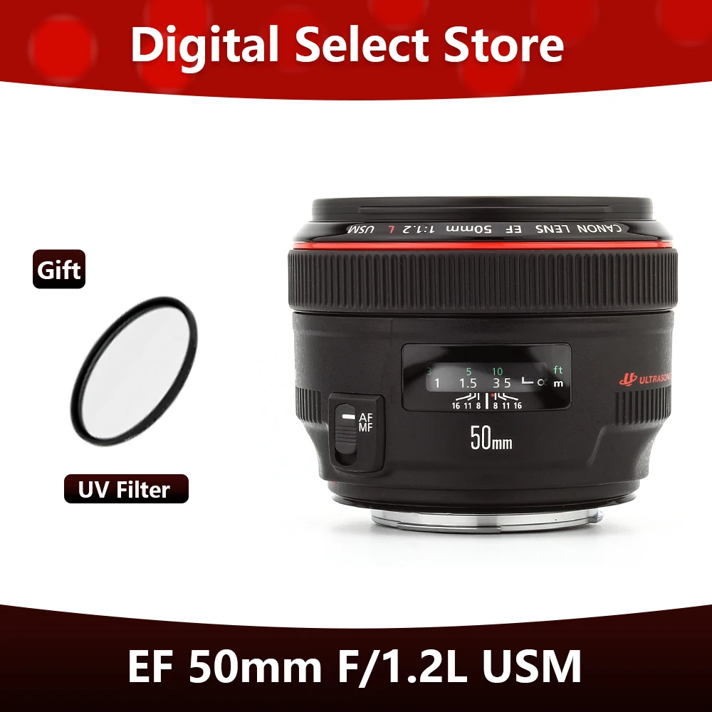 

Canon EF 50mm f/1.2L USM Lens Full Frame Wide Aperture Lens For Canon EOS SLR Cameras