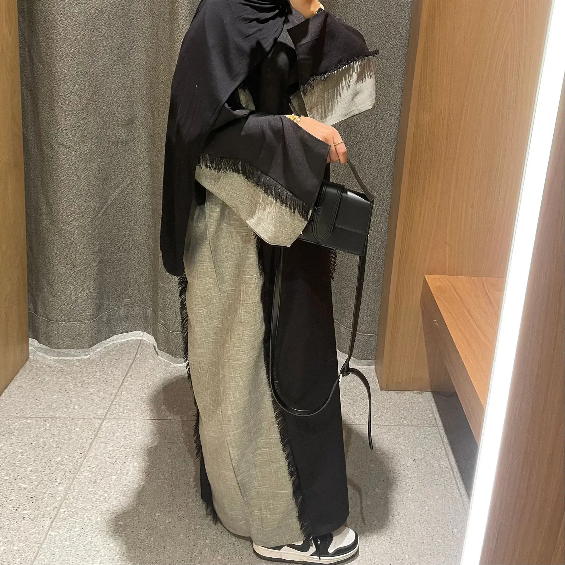 Ид Абая для женщин Мусульманское скромное платье Дубай Кимоно Кардиган Открытая