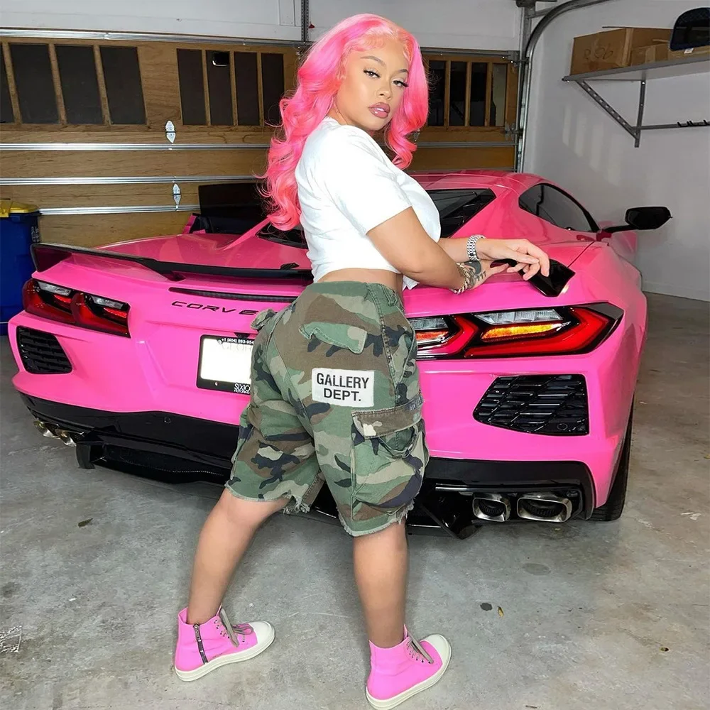 

Новинка 2024, камуфляжные шорты-карго Gallery Dept, летние модные повседневные мешковатые женские камуфляжные шорты с карманами высокого качества