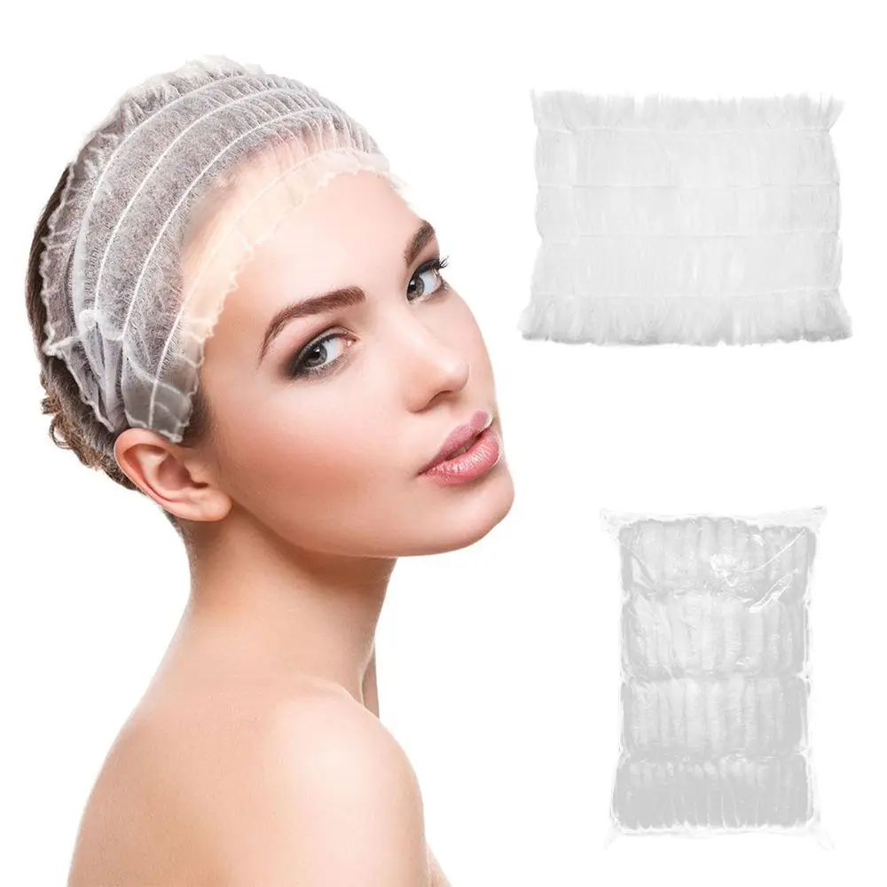 

100Pcs Elastic Non-Woven Makeup Stretch Bath Turban Hair Bands SPA Headbands Grafting Eyelashes