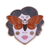 skull moths mix with girls fashionable creative cartoon brooch lovely enamel badge clothing accessories