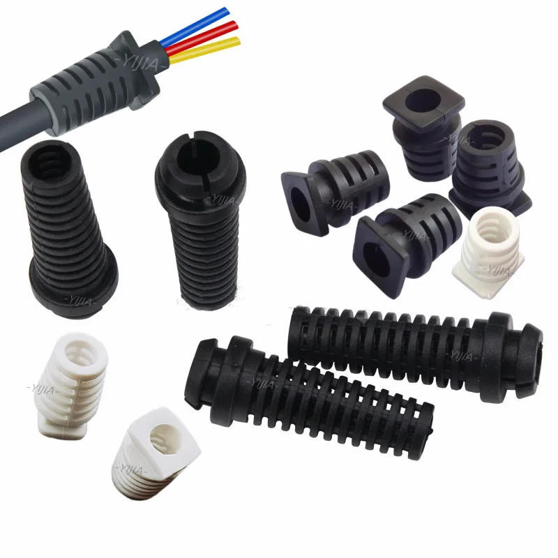 10pcs Cable Gland Connector Rubber Strain Relief Cord Boot Protector 4.6/5.2/6mm Wire Cable Sleeve Cellphone Charger Power Tool
