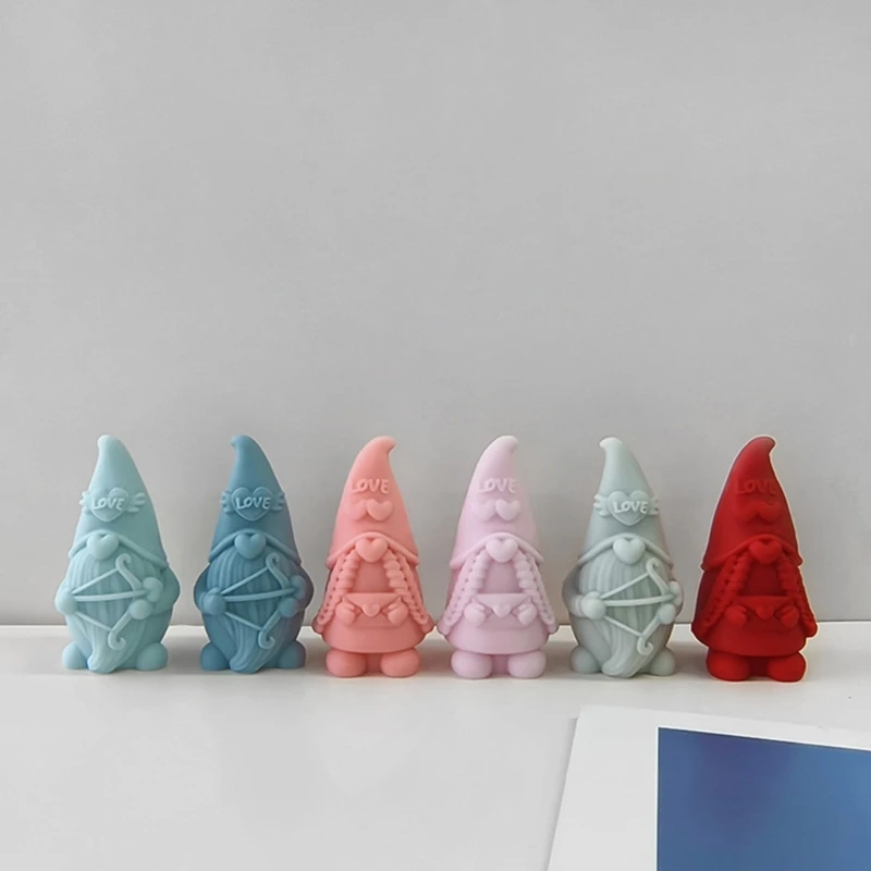 Силиконовая форма с изображением сердца Гнома для ароматических свечей