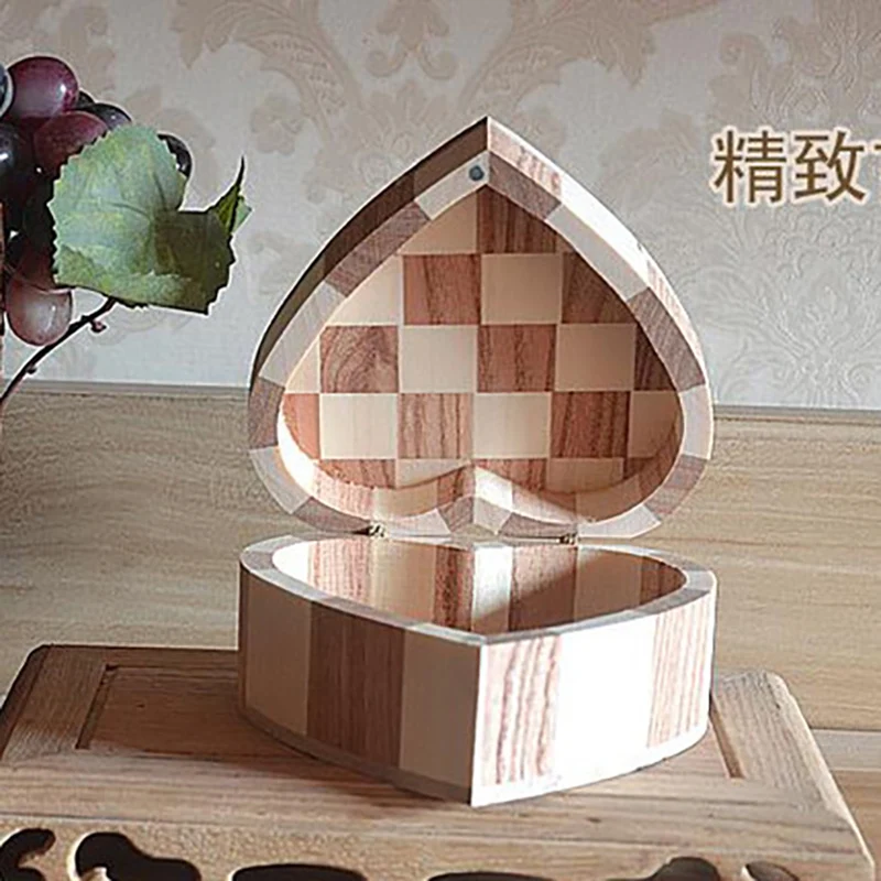 

Jewelry wooden box heart photography props gift jewelry storage box vintage princess small fresh wood