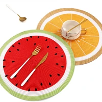 placemats woven anti scalding placemats pp insulation pads coasters ins watermelon lemon dining table mats table decoration mats