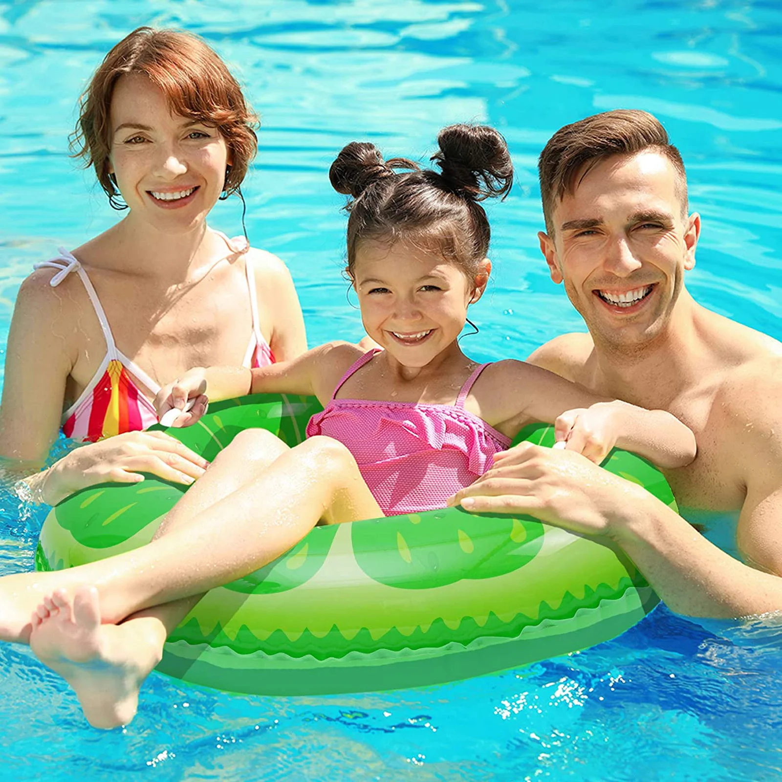 

4 Colors Adult Children Swimming Ring Fruit Printing Swimming Ring Suitable For Swimming Pool/Water Park Orange/Red/Green/Purple