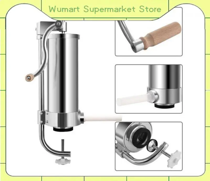 

3L Homemade Sausage Meat Stuffer Stainless Steel Manual Vertical Sausage Filling Machine Kitchen Tool Sausage Syringe tools HWC