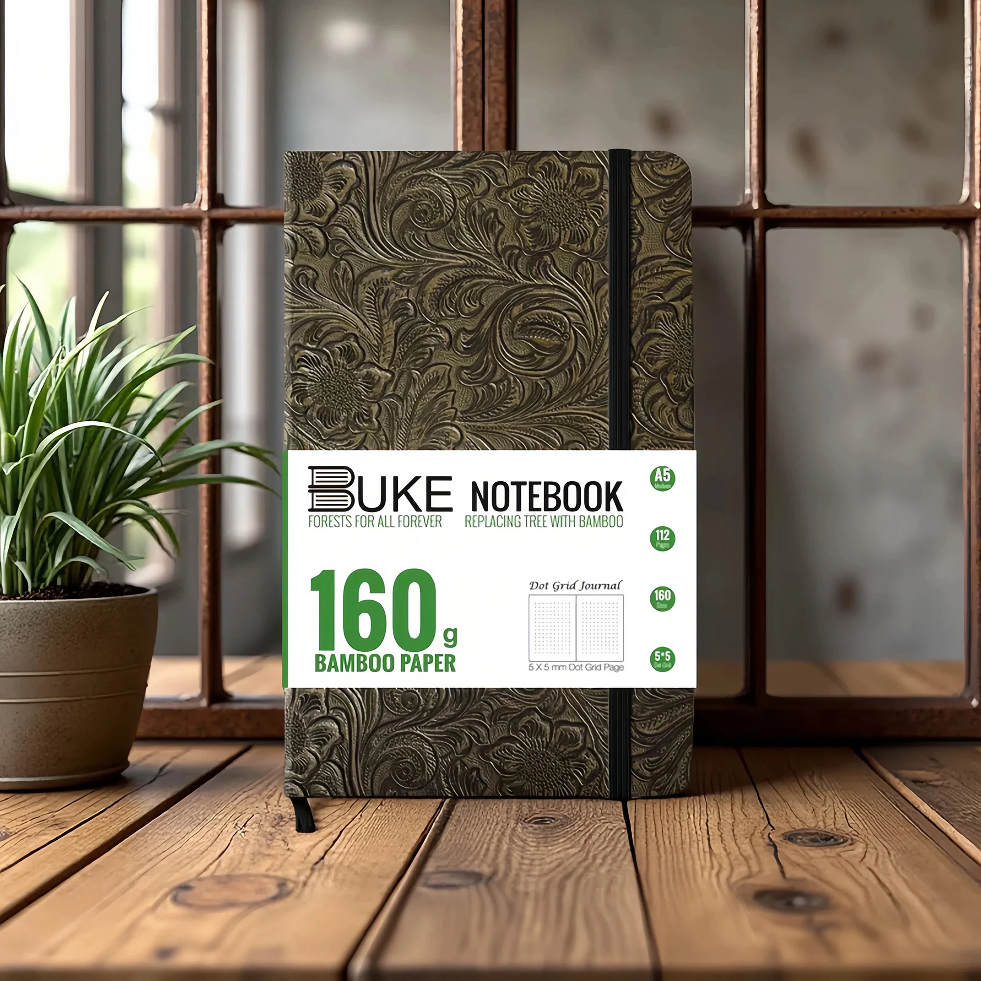 

BUKE Ретро флоральный блокнот в клетку