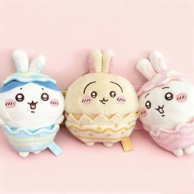 Фото Новая плюшевая подвеска-брелок Kawaii Chiikawa в форме яйца, японский мультяшный персонаж Усаги Хачиварэ, парный брелок, праздничный подарок №3