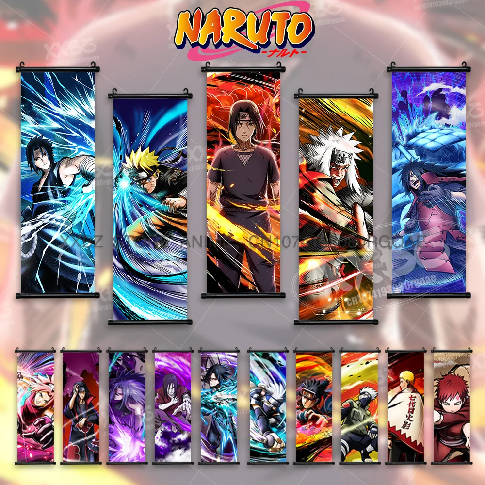 Naruto Scrolls Picture Uchiha Itachi Canvas Wall Art Sasuke Hanging Painting Hatake Kakashi Anime Home Decoration Posters