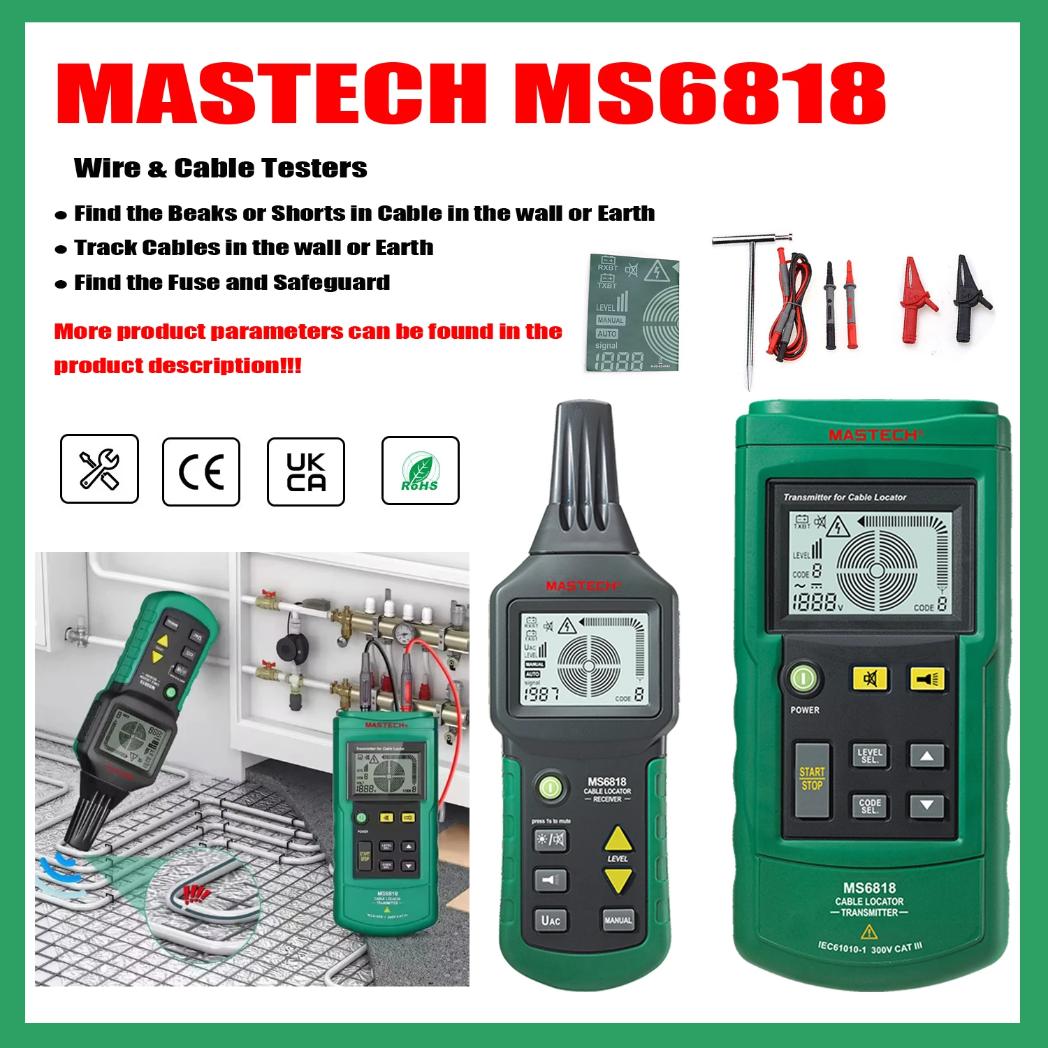 

MASTECH MS6818 Тестер проводов и кабелей