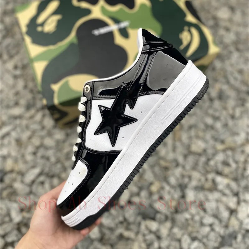 A BATHING APE Fashion Black And White Sneakers Sta Men Women Skateboarding Shoes Air Running Shoes for Mens Sneakers Size 36-45