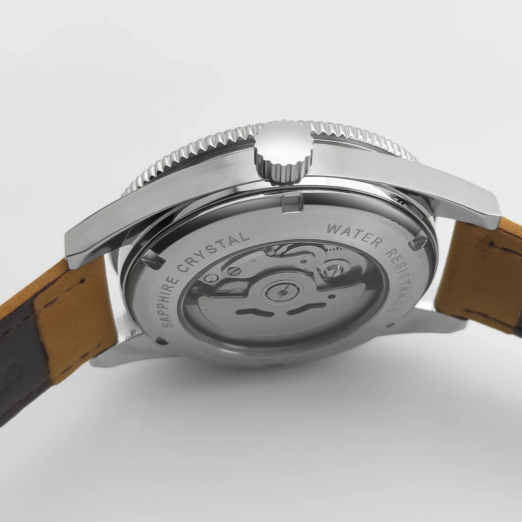 41 мм автоматические часы NH35 механизм стерильный черный циферблат корпус из