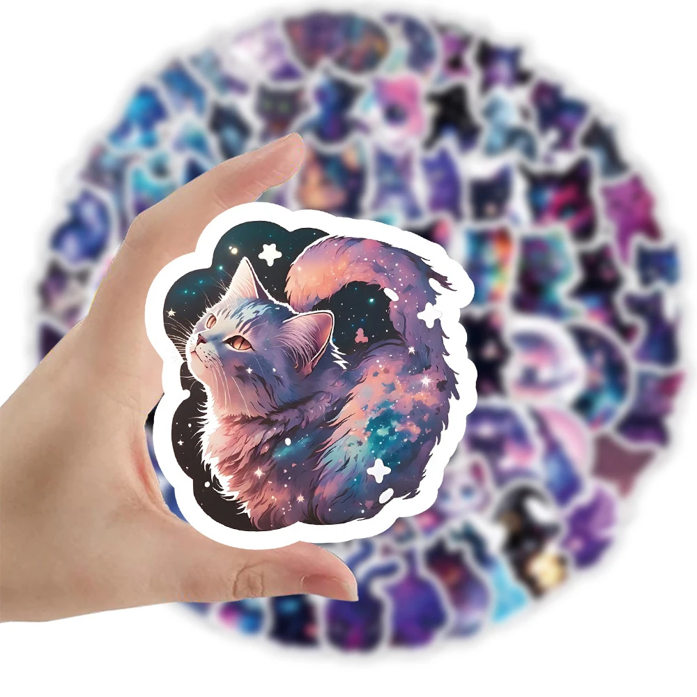 10/30/50/100 шт Мультфильм Звездное Небо Кошка Наклейки Милые Граффити Ноутбук