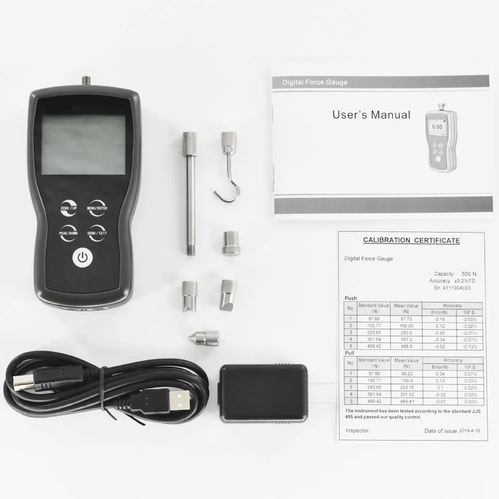 

EFG200 Hand-held Digital force gauge with Selectable Unit N, kgf, ozf, and lbf High Accuracy dynamometer