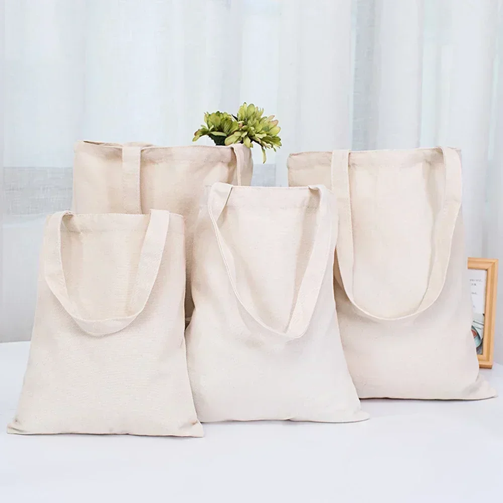 FKX-01 Женские сумки кремово-белые простые складные холщовые на плечо многоразовые