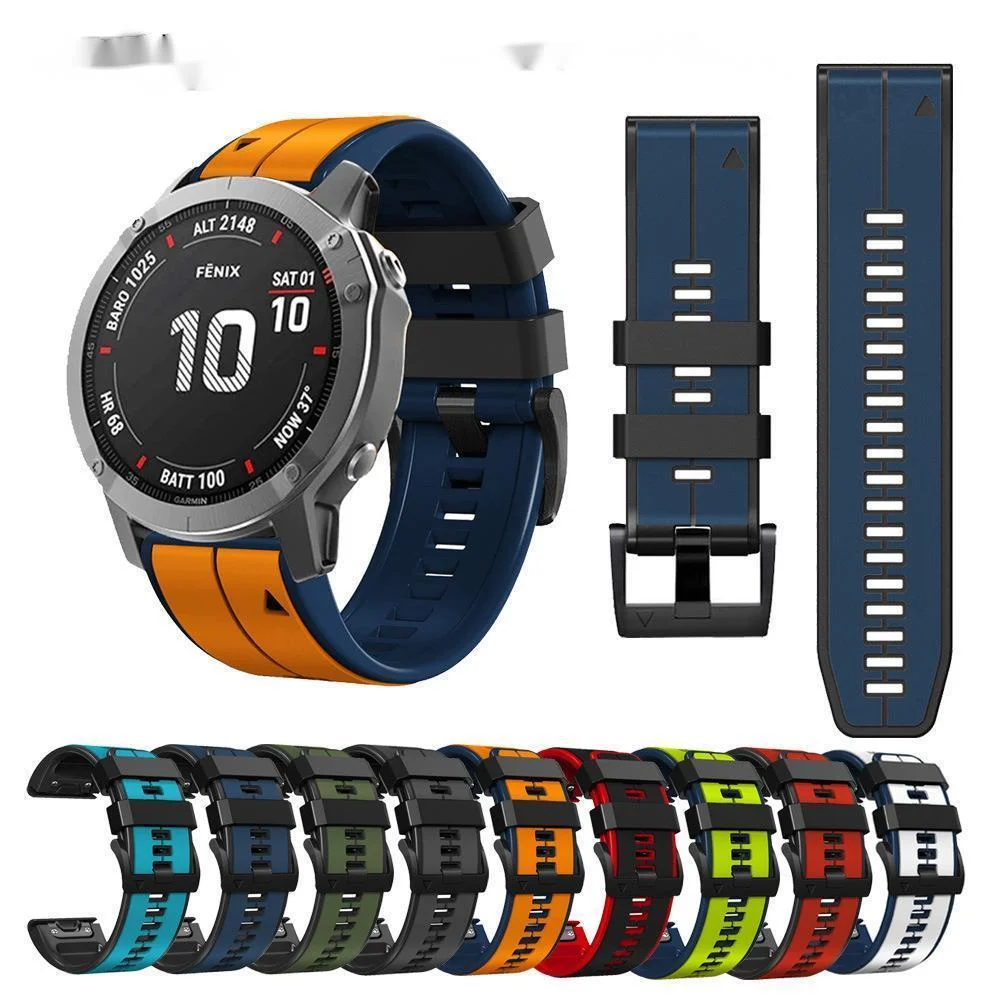 

Ремешок для Garmin instinct 2X Solar Taitie Тактический 7 Pro Двухцветный силиконовый ремешок fenix7/7x 22/26 мм ремешок для часов аксессуары