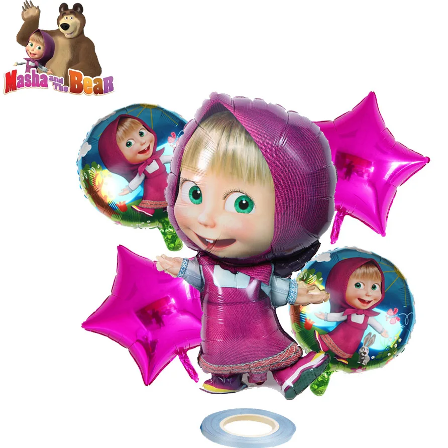 

Набор воздушных шаров из аниме Маша и Медведь из алюминиевой пленки, игрушки, украшение для дня рождения, игрушка, подарки для детей
