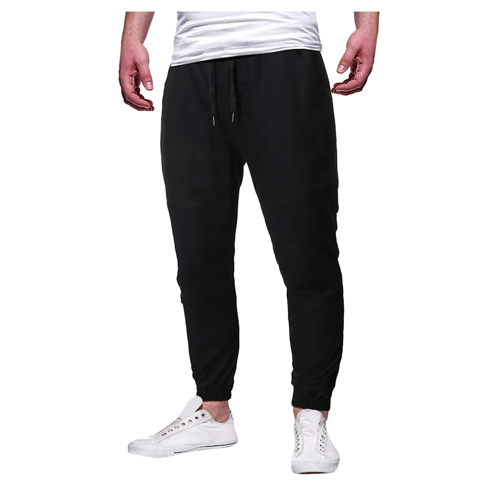 Брюки с поясом на привязке свободные длинные брюки карманами и цветными