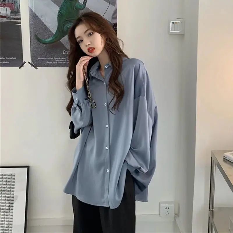 Spring New Vintage Long Sleeve Loose Shirt Tops Thin Plus Size Versatile Button Cardigan Korean Casual Fashion Women Clothing
