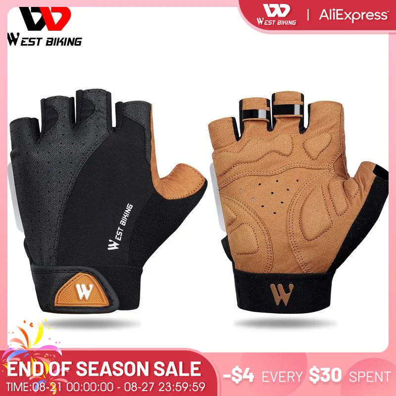 

Летние велосипедные перчатки WEST BIKING с открытыми пальцами, спортивные митенки для спортзала для мужчин и женщин, Нескользящие дышащие мотоциклетные велосипедные перчатки