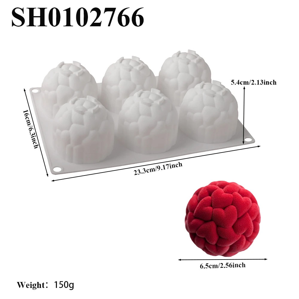 

Формы для мусса Meibum силиконовые сердце 6 шт