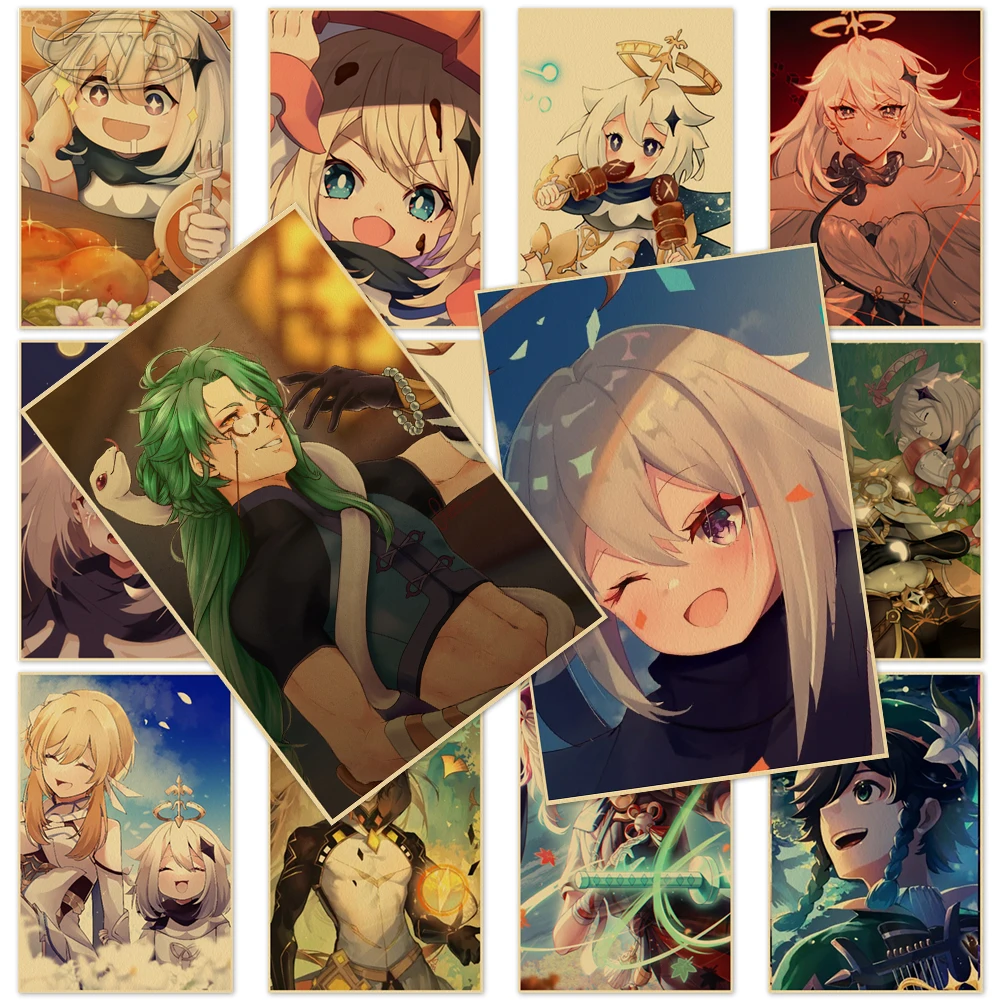 

Noelle Paintings Art Qiqi Poster Game Kraft Paper Genshin Impact Picture Paintings Mural Home Children Room Wall Aesthetic Decor