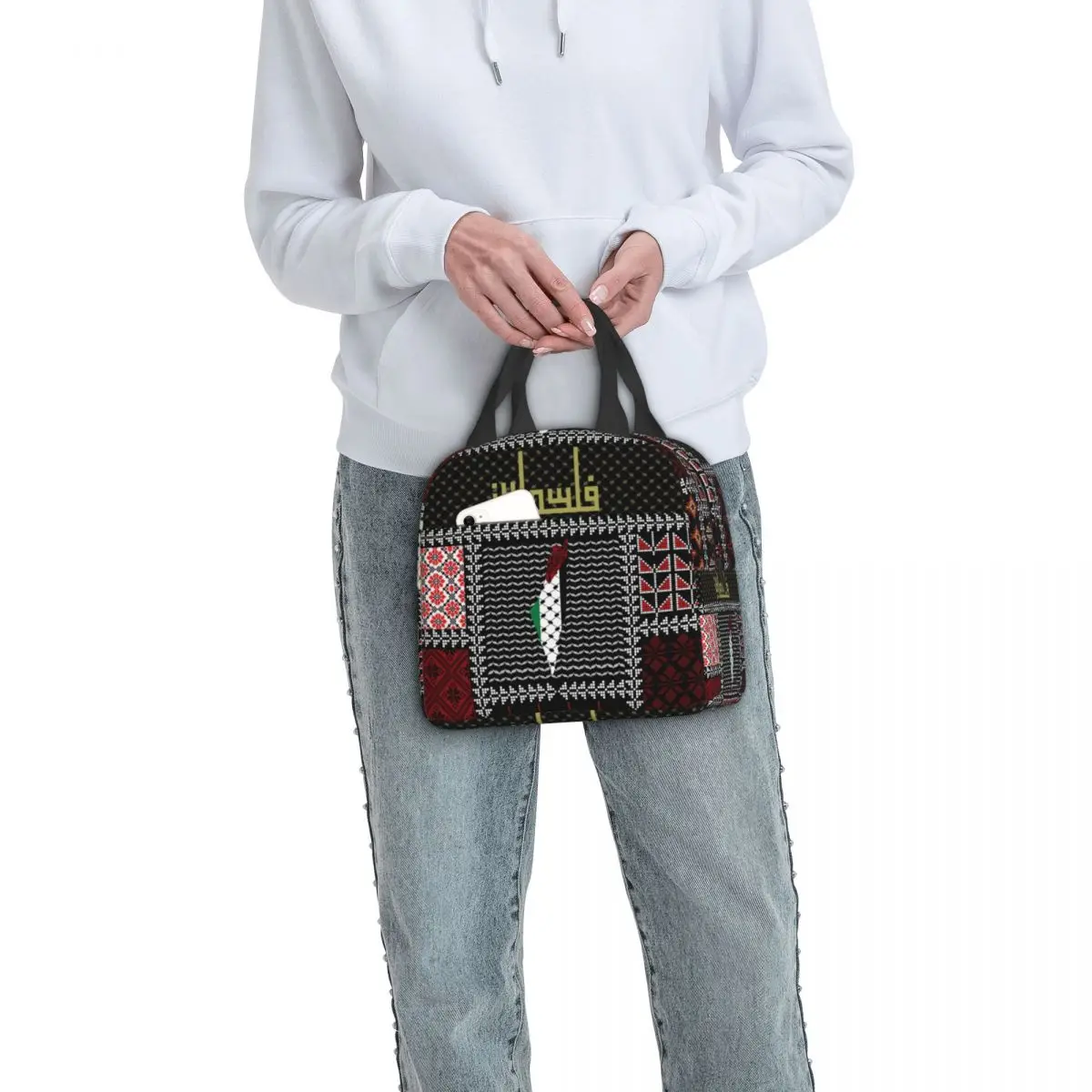 Изготовленная на заказ арабская изолированная сумка для обеда Keffiyeh с