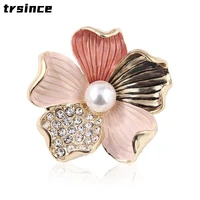 new pearl brooch color frosted three color flower corsage brooch woman clothing accessories gift
