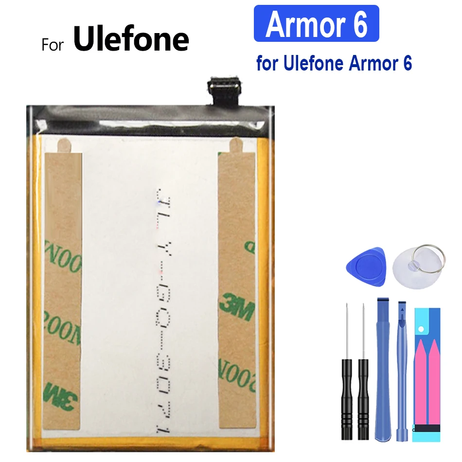 

For Armor 6 6E 6S 6200mAh Mobile Phone Battery For Ulefone Armor 6 6E 6S Batteries + Free Tools