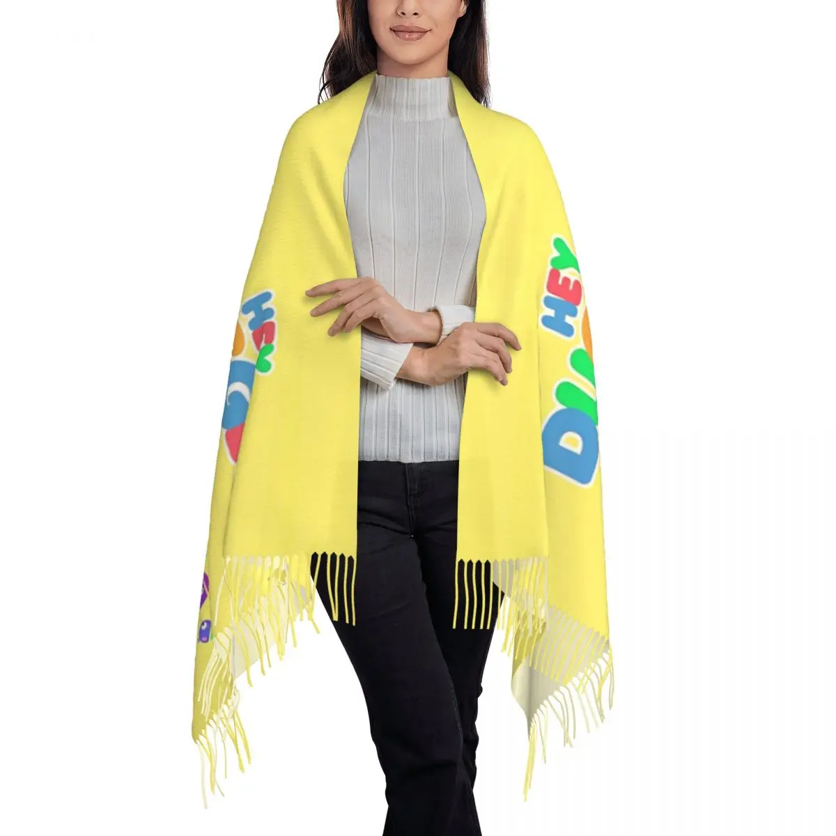 Шарф H-Hey D-Duggees для женщин осенне-зимняя кашемировая шаль милый мультяшный длинный