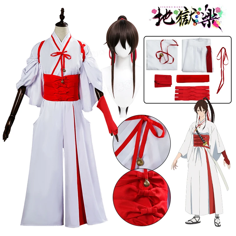 

Anime Jigoku Raku Yamada Asaemon Sagiri Cospaly Carnival Asaemon Uniform Kimono Wig Suit Halloween Party Clothes Costumes