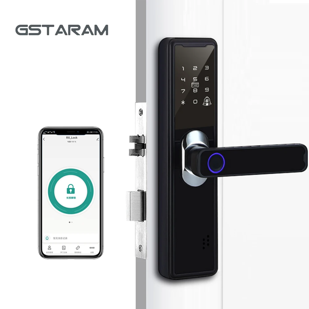 

Smart Locks For Offices Hotels and Apartments Swipe Card Electronic Lock Fingerprint lock Of TheWooden Door Of The Bedroom