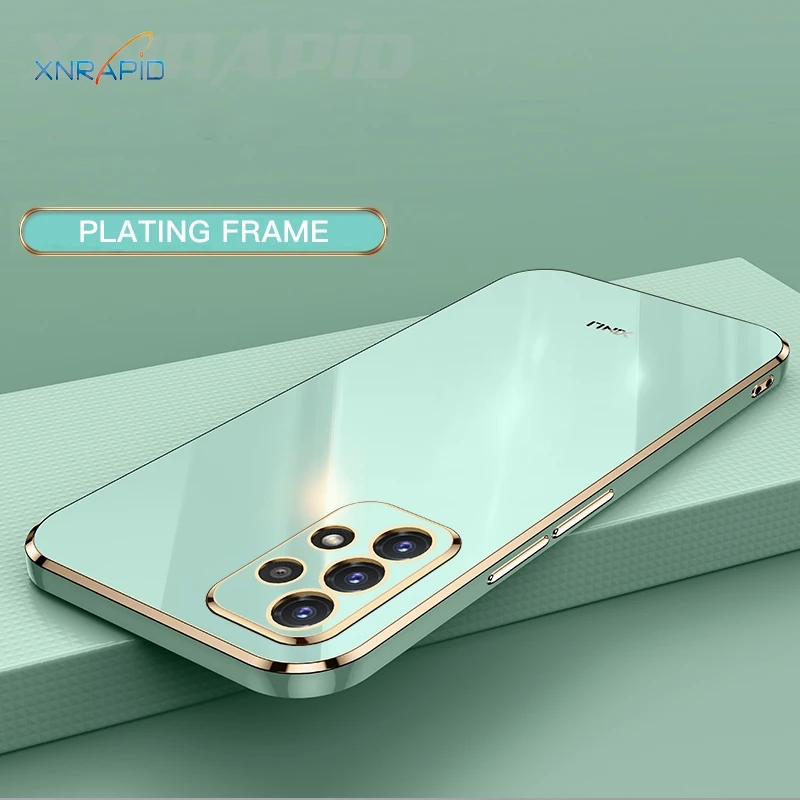 Роскошный чехол с квадратной рамкой и покрытием для Samsung Galaxy A52 A72 A23 A32 4G A53 A73 A13 A33