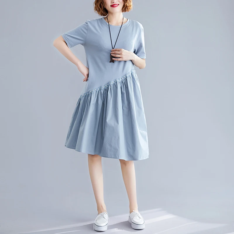 Летние платья для женщин модель 2023 года патч-юбка трапециевидный силуэт женская