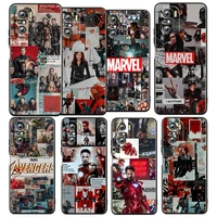 marvel avengers aesthetic for xiaomi redmi k50 k40 gaming k30 k20 pro 5g 10x 9t 9a 9c tpu soft black phone case coque capa cover