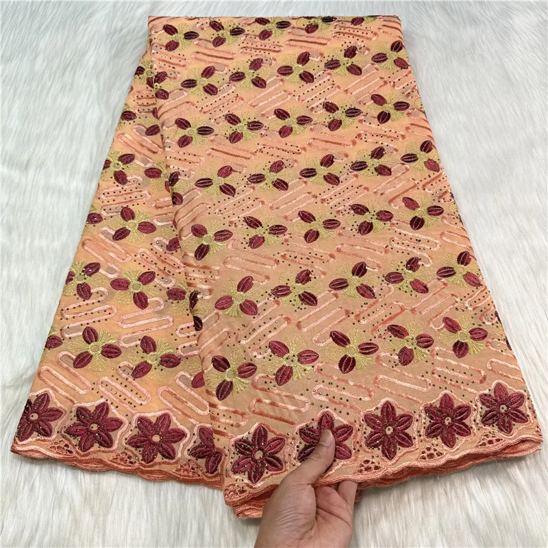5 ярдов африканская швейцарская вуаль кружевная ткань вышивка высокое качество с