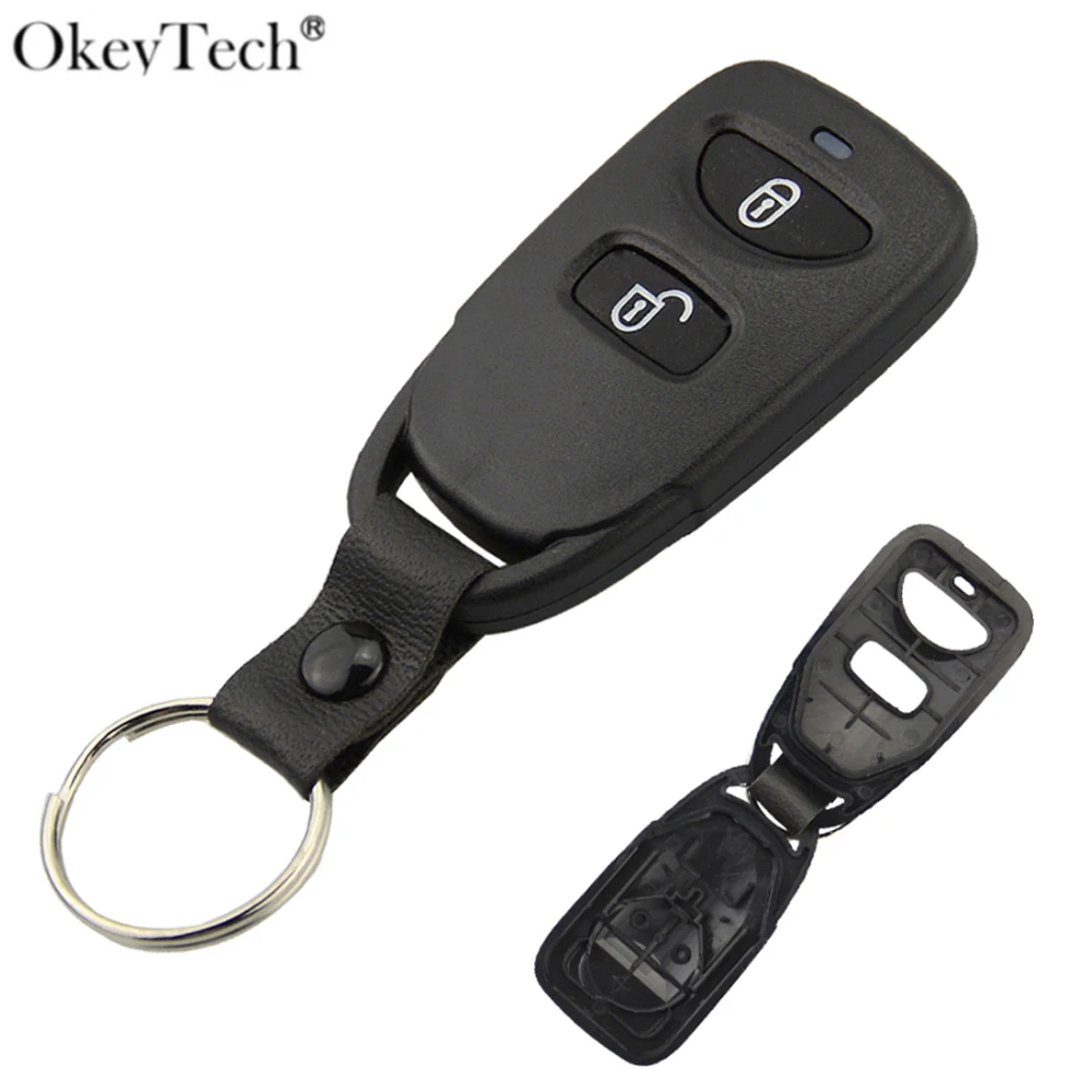 

Okeytech 2 Buttons For Hyundai For Kia Elantra Tucson Sonata Santa FE Carens Remote Car Key Shell Cover Fob With Battery Hold