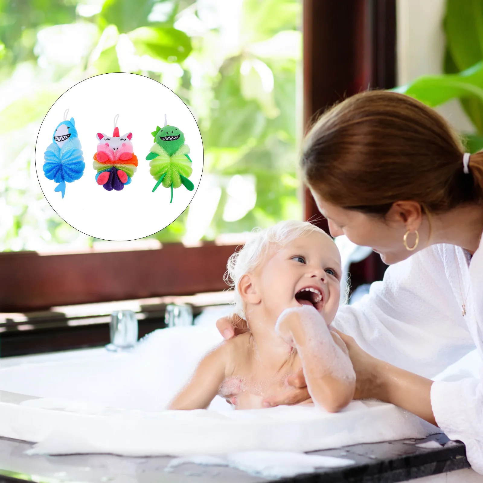 

3pcs Bathing Balls Animal Loofah Kids Shower Sponge Children Cartoon Shower Ball