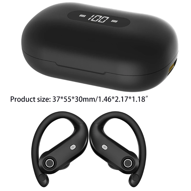 

Универсальные Bluetooth-наушники-вкладыши, спортивные наушники с крючками, сенсорный беспроводной саундтрек для длительного использования 67JD